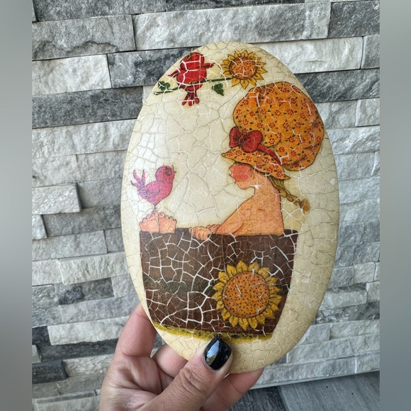 VINTAGE WALL ART CRACKLE STONE PLAGUE INDOOR OUTDOOR HOME DECOR CABIN FARMHOUSE - Picture 6 of 11